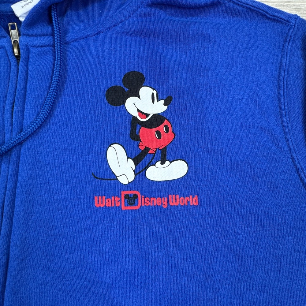 Disney Full Zip Hoodie Walt Disney World Mickey Mouse Blue 2X Graphic